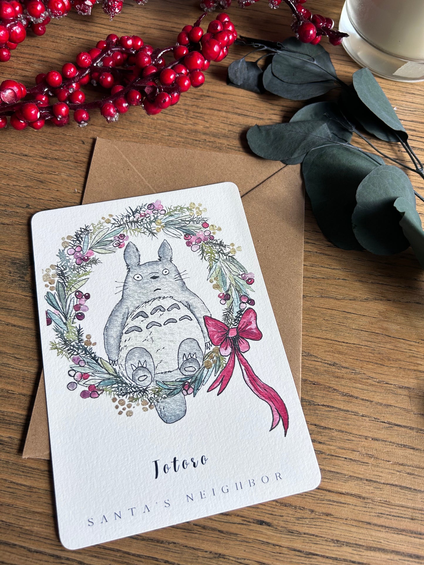 Lot de 5 cartes postales – Noël enchanté inspiré des Studios Ghibli