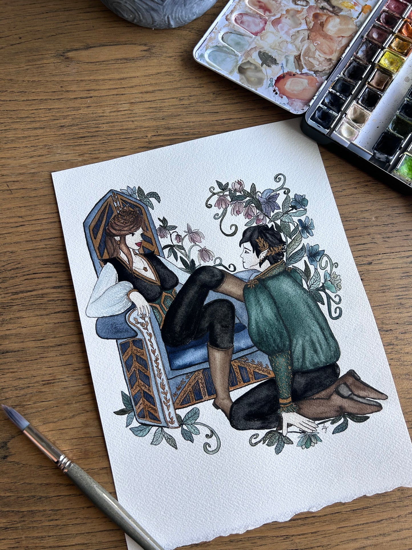 AQUARELLE ORIGINALE- Jude et Cardan
