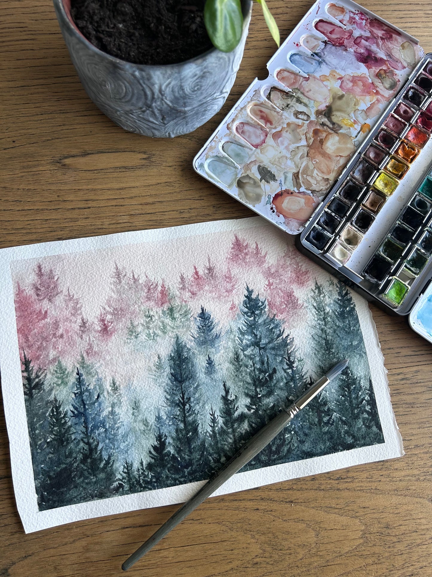 AQUARELLE ORIGINALE- Twilight Forest
