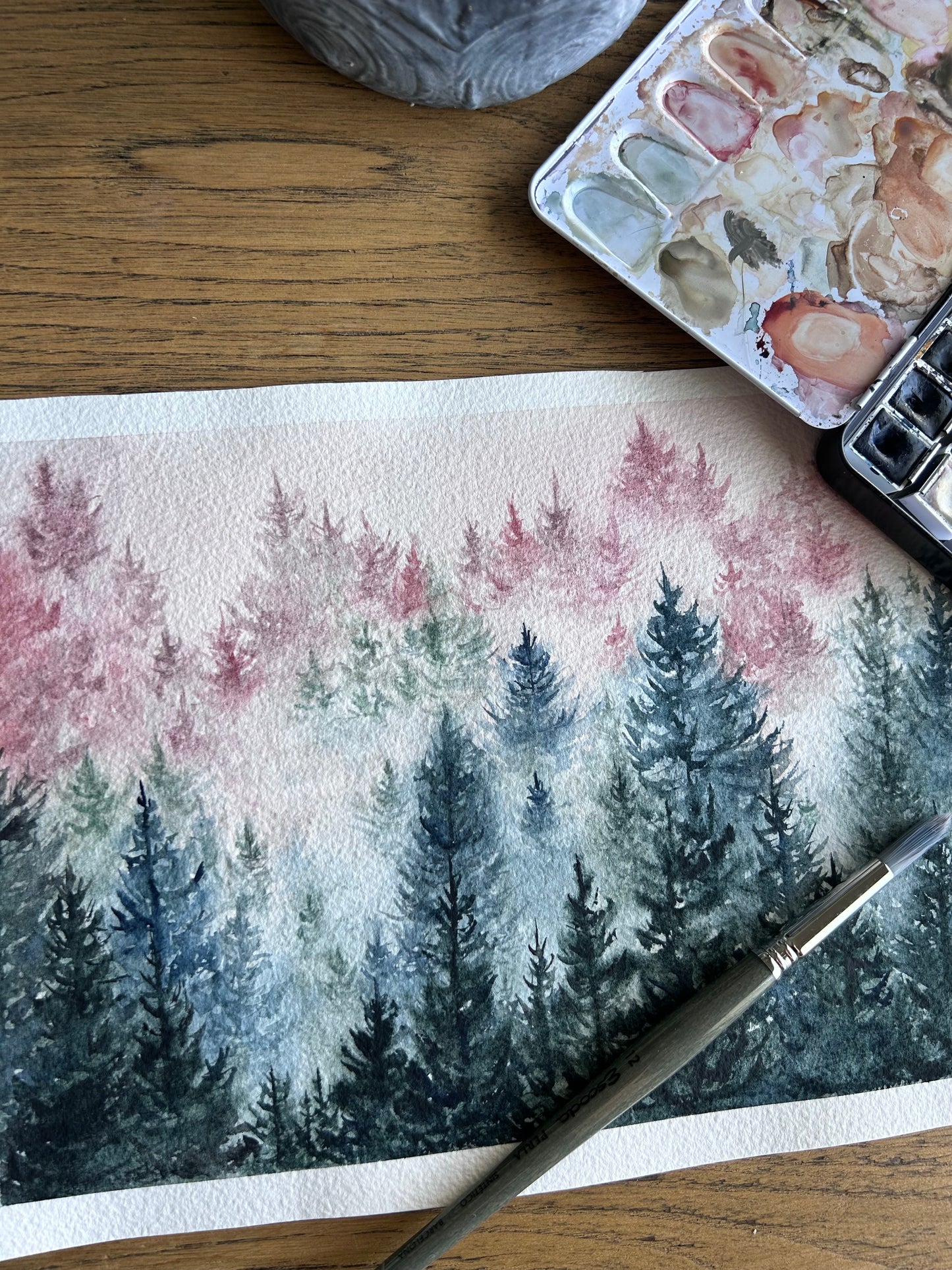 AQUARELLE ORIGINALE- Twilight Forest
