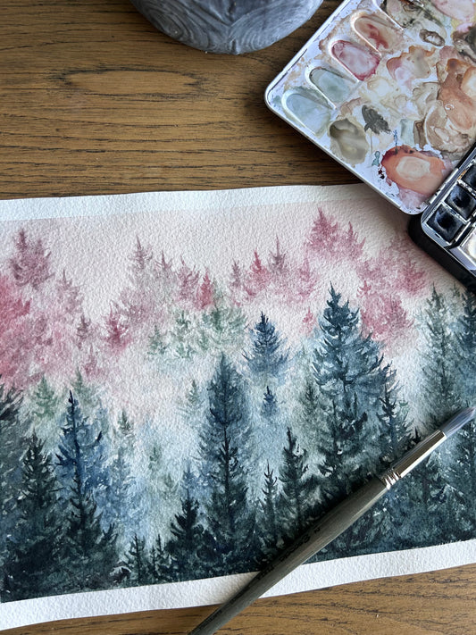 AQUARELLE ORIGINALE- Twilight Forest