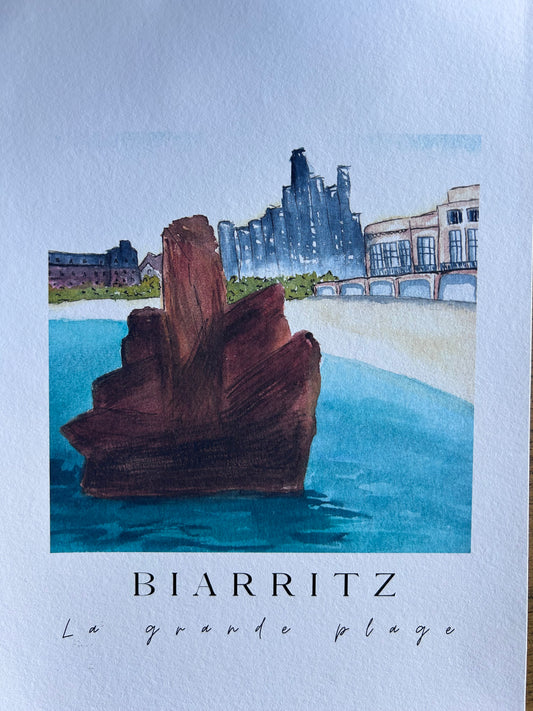 Print Biarritz, La Grande Plage