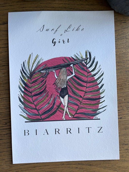 Print Biarritz, Surfeuse