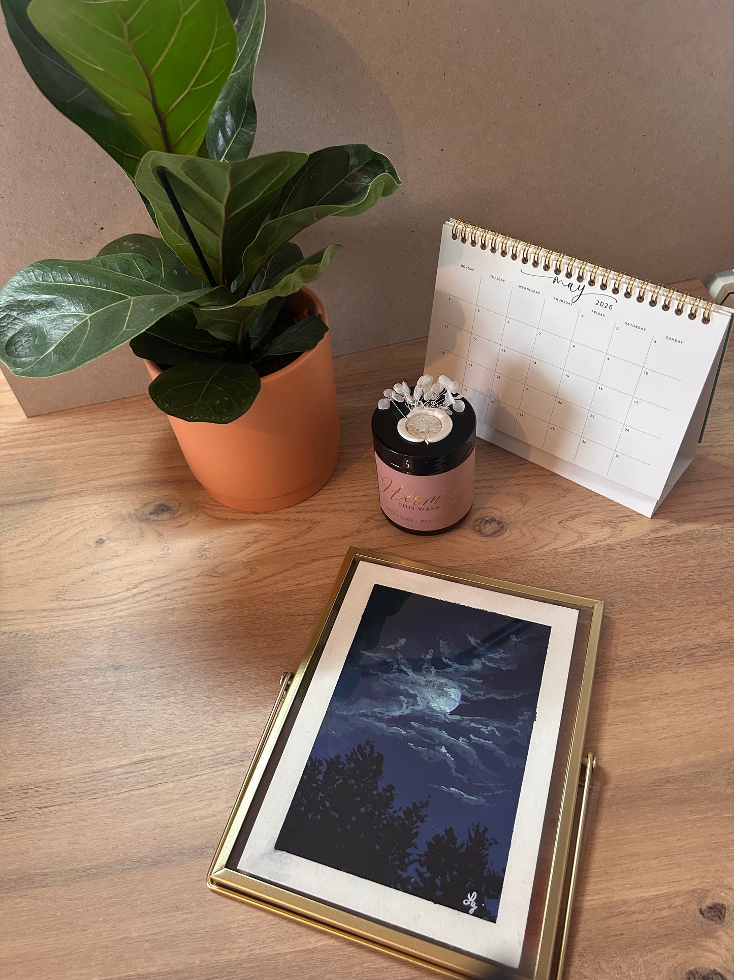 🌙 Collection "Ode à la Lune" – Gouache Originale N6