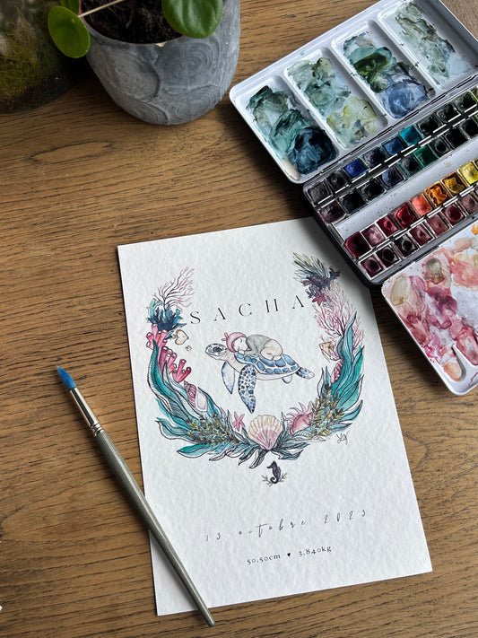 Affiche de Naissance Tortue