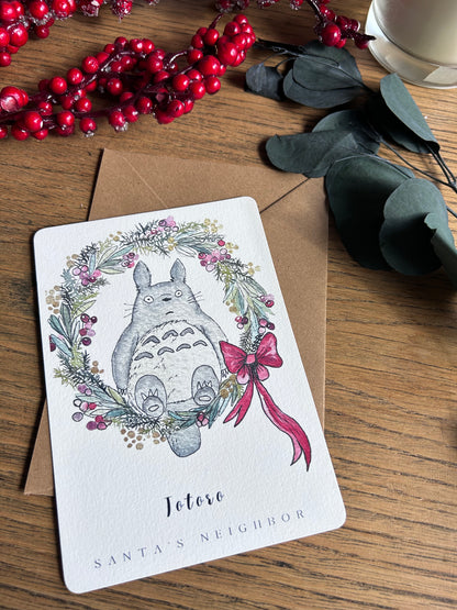 Lot de 5 cartes postales – Noël enchanté inspiré des Studios Ghibli