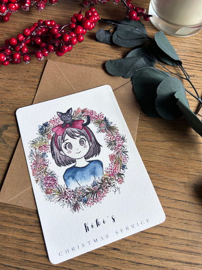 Lot de 5 cartes postales – Noël enchanté inspiré des Studios Ghibli