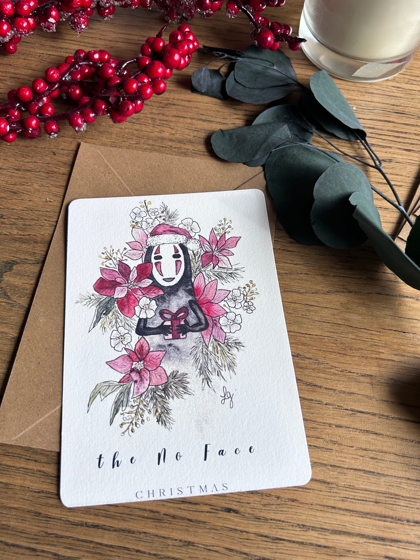 Lot de 5 cartes postales – Noël enchanté inspiré des Studios Ghibli