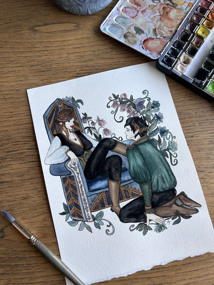 AQUARELLE ORIGINALE- Jude et Cardan