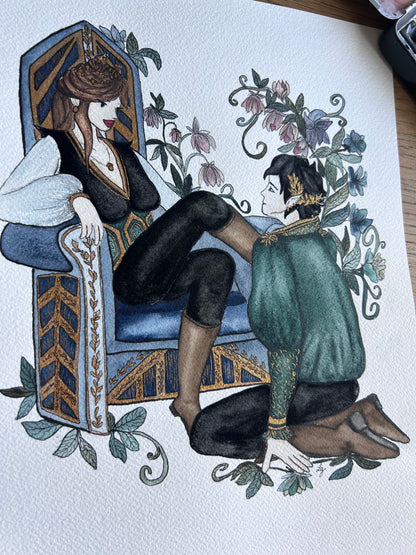 AQUARELLE ORIGINALE- Jude et Cardan