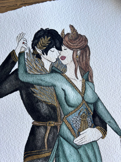 AQUARELLE ORIGINALE- La Danse de Jude et Cardan