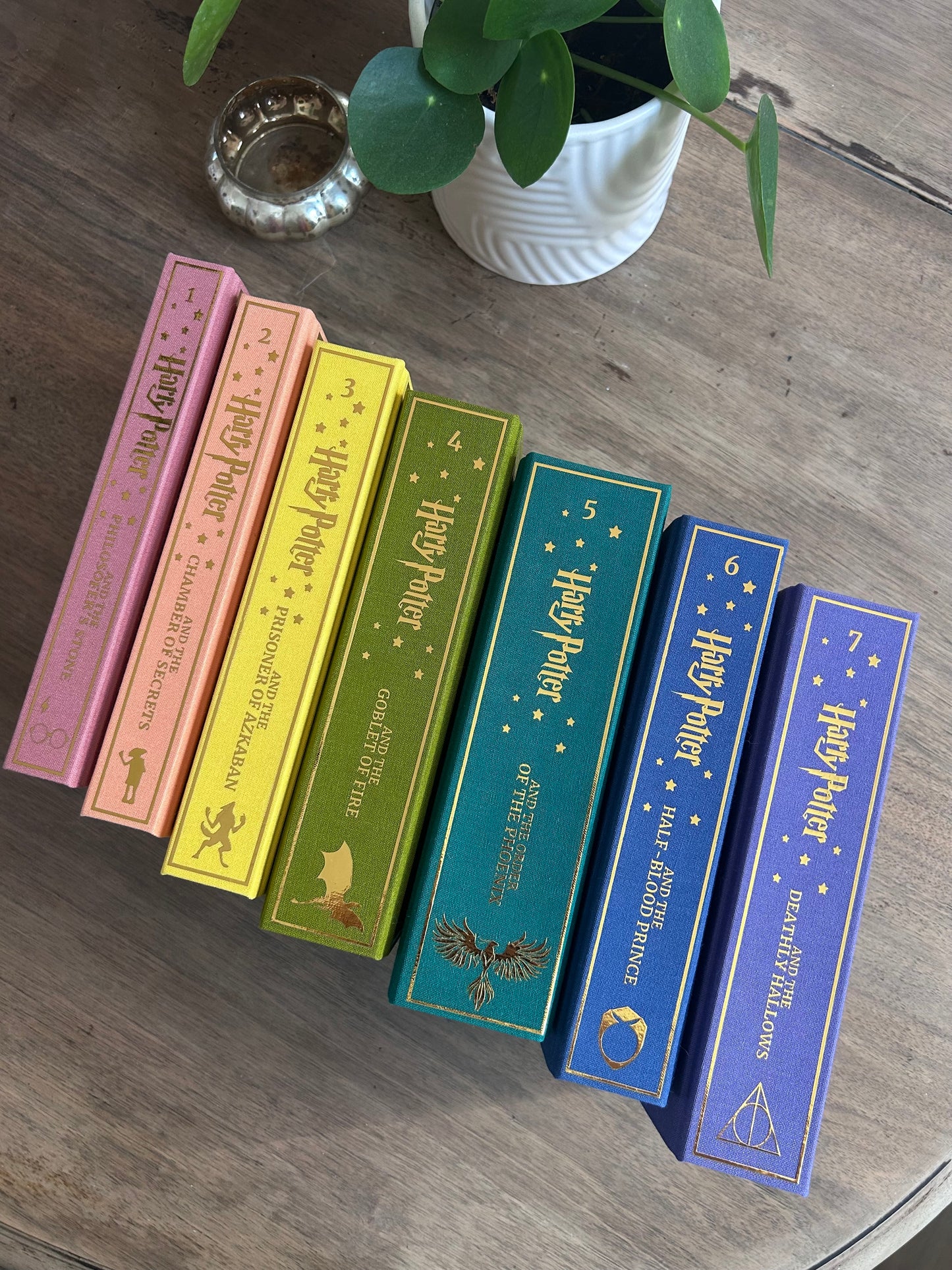 🌈 Harry Potter Rainbow Collection – Handmade Rebinding