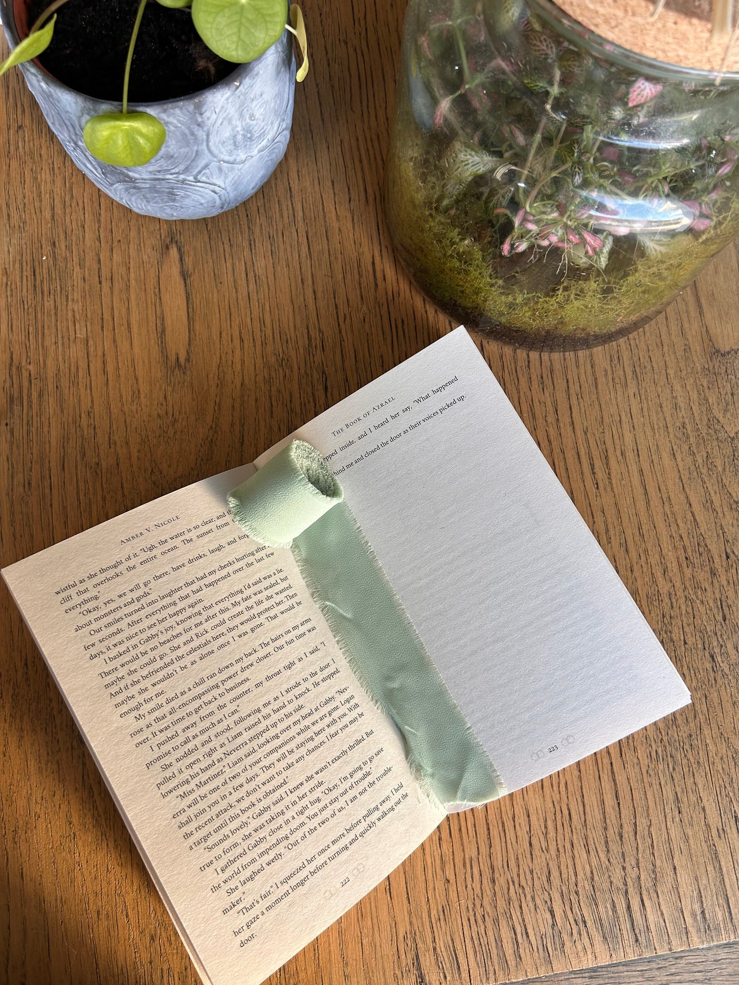 ✨ Marque-pages personnalisables – Gravure dorée & nœud en popeline de soie