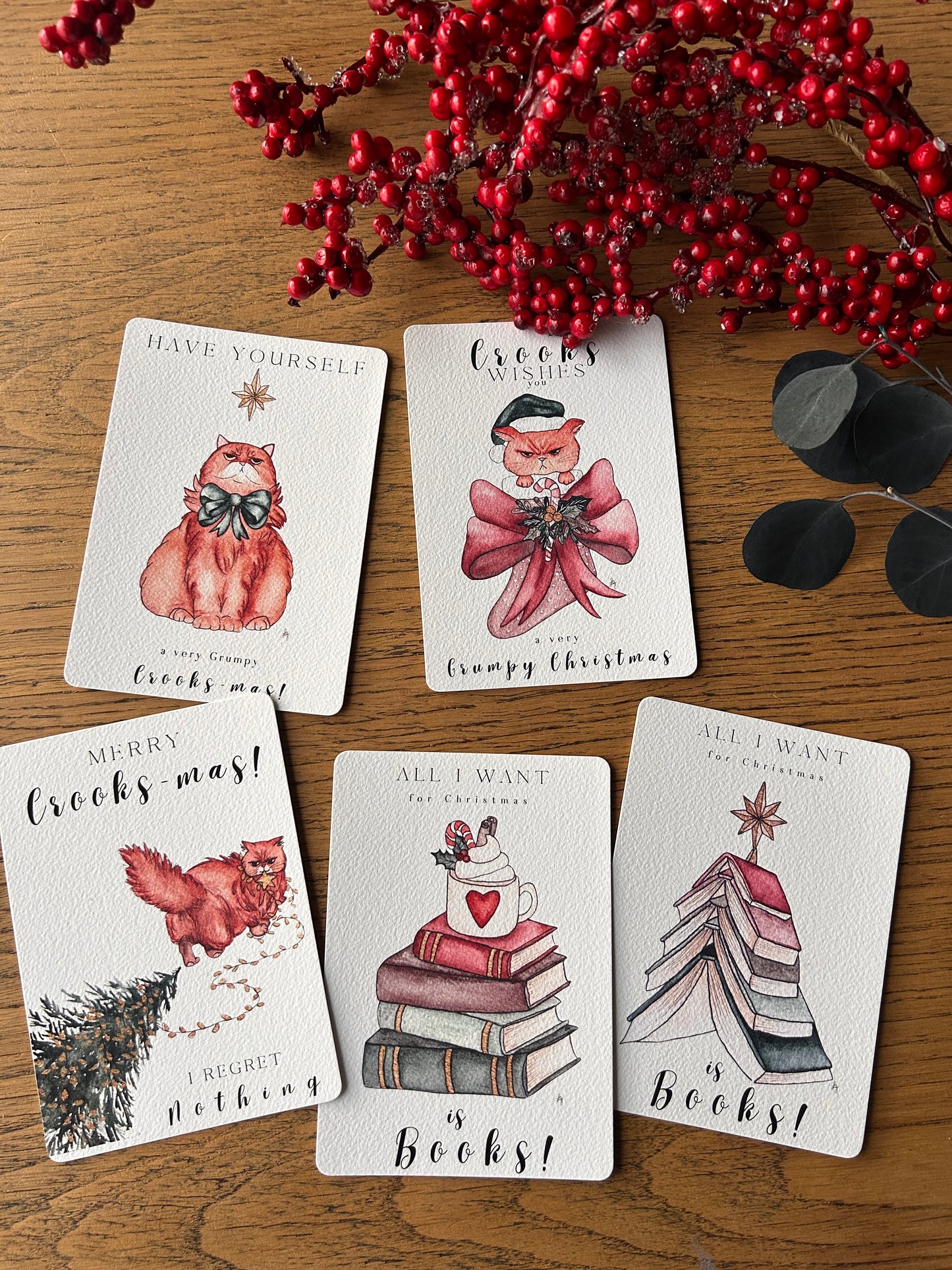 Lot de 5 cartes de Noël Harry Potter – Fine Art pour lecteurs & Dramione