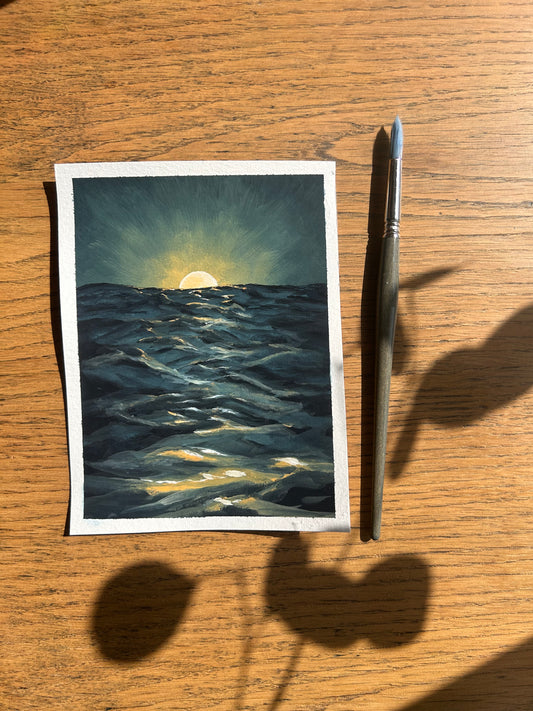 🌙 Collection "Ode à la Lune" – Gouache Originale N1