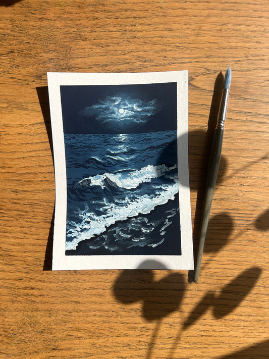 🌙 Collection "Ode à la Lune" – Gouache Originale N2
