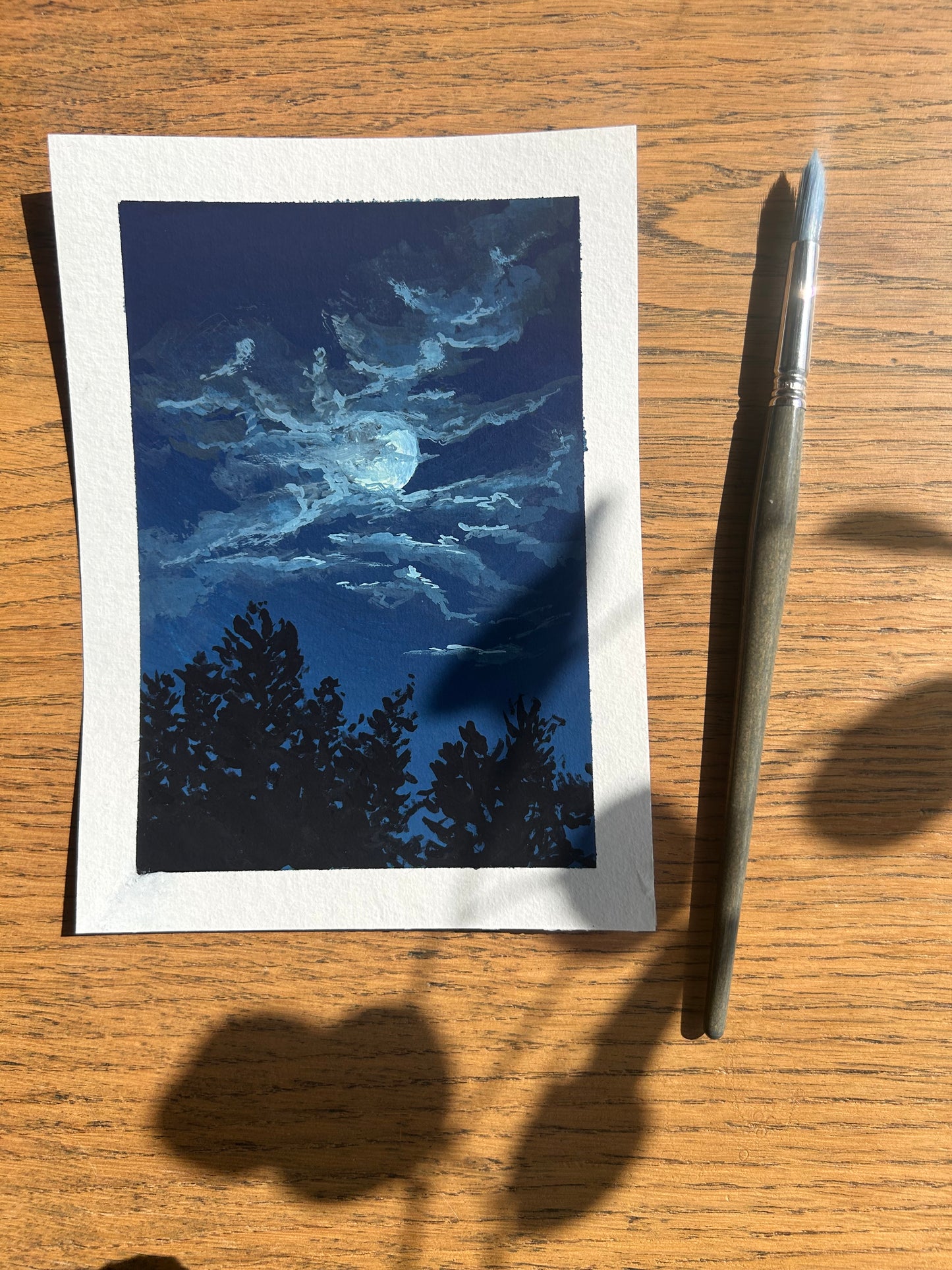 🌙 Collection "Ode à la Lune" – Gouache Originale N6