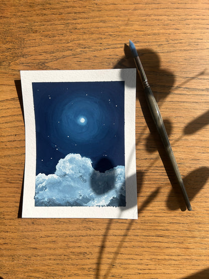 🌙 Collection "Ode à la Lune" – Gouache Originale N5