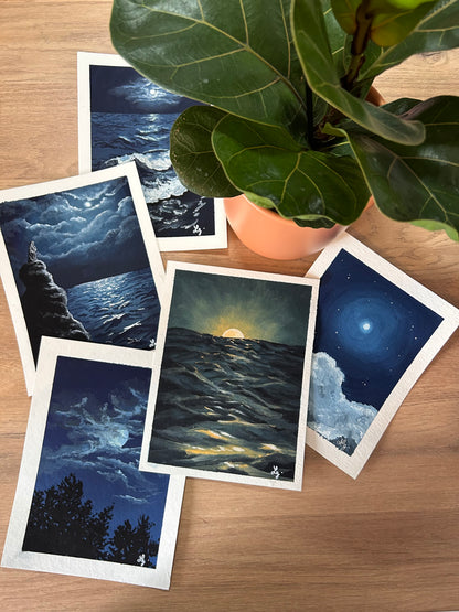 🌙 Collection "Ode à la Lune" – Gouache Originale N2