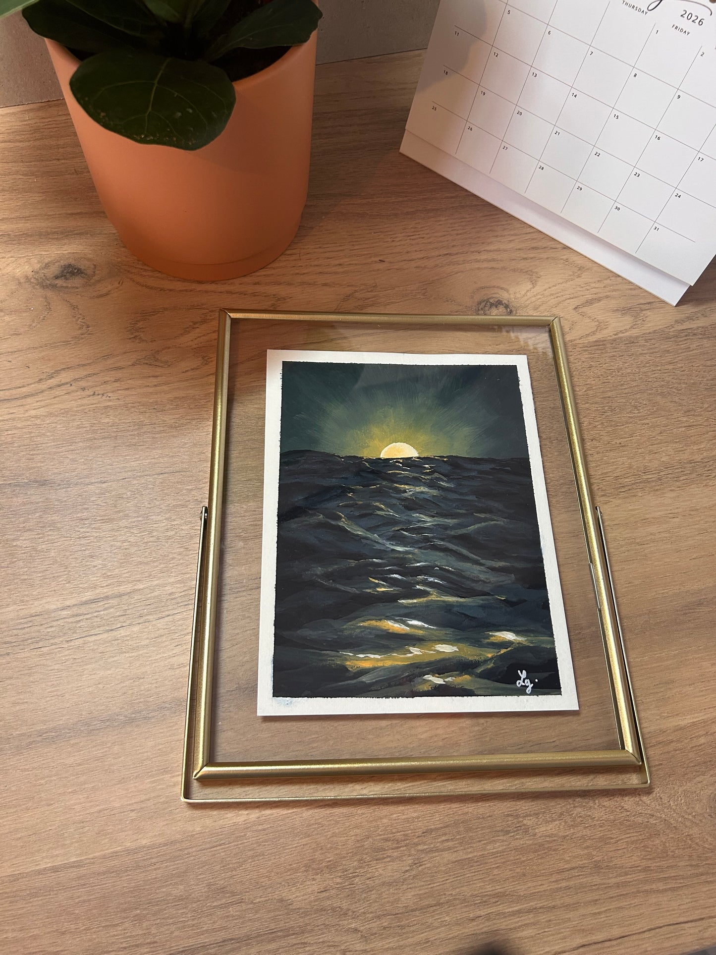 🌙 Collection "Ode à la Lune" – Gouache Originale N1