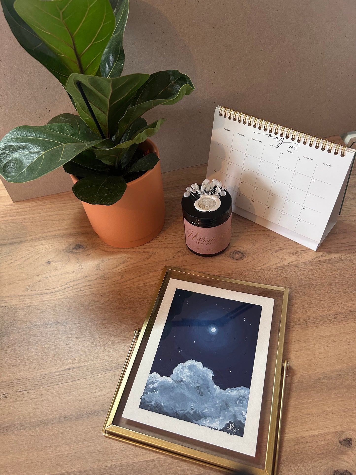 🌙 Collection "Ode à la Lune" – Gouache Originale N5