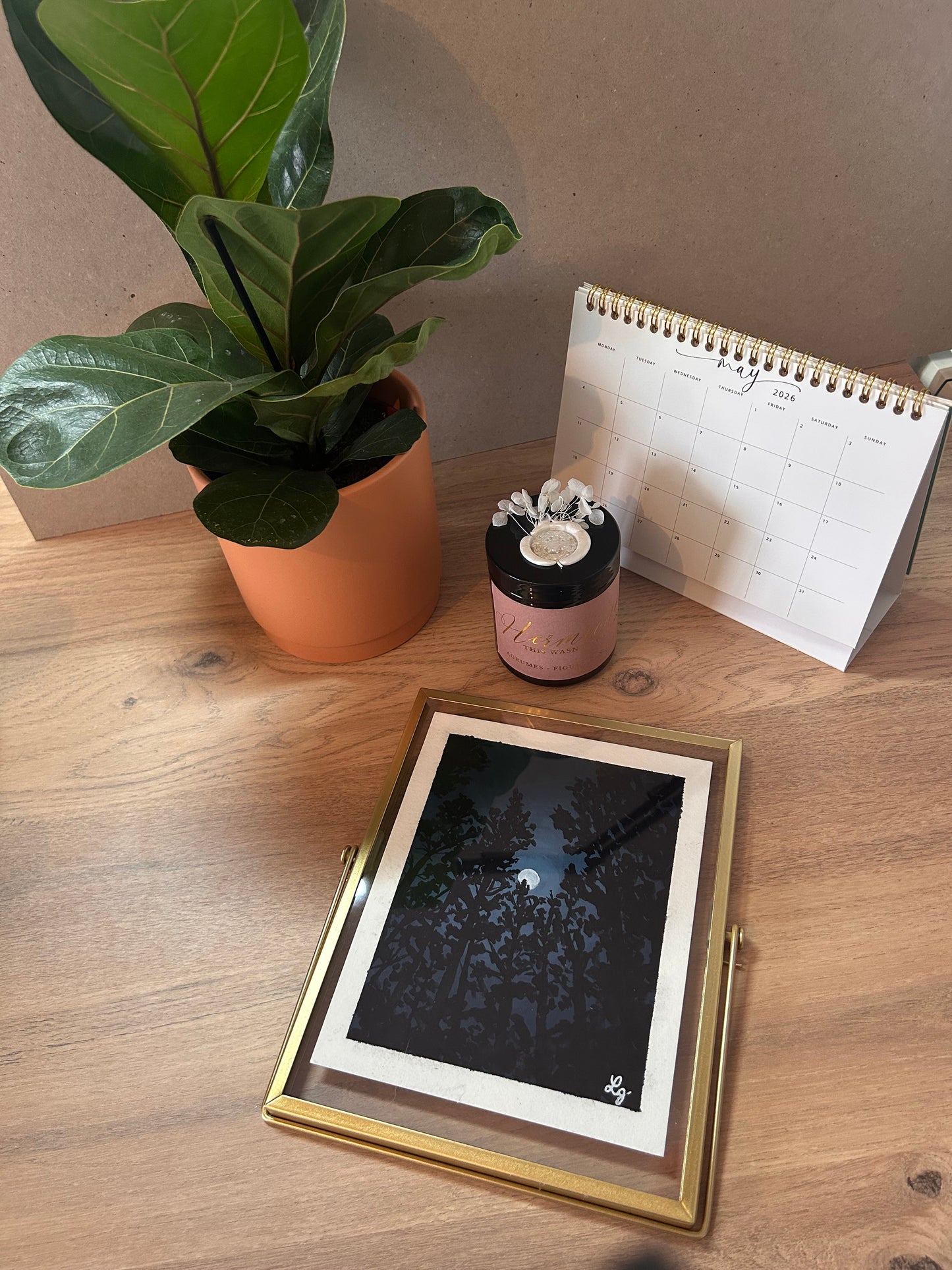 🌙 Collection "Ode à la Lune" – Gouache Originale N4
