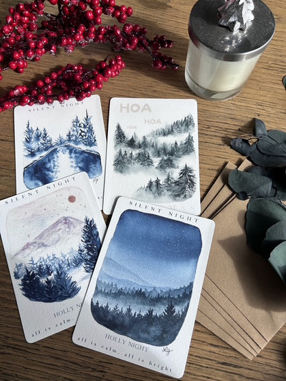 Lot de 9 cartes postales de Noël – Magie & Paysages enchantés