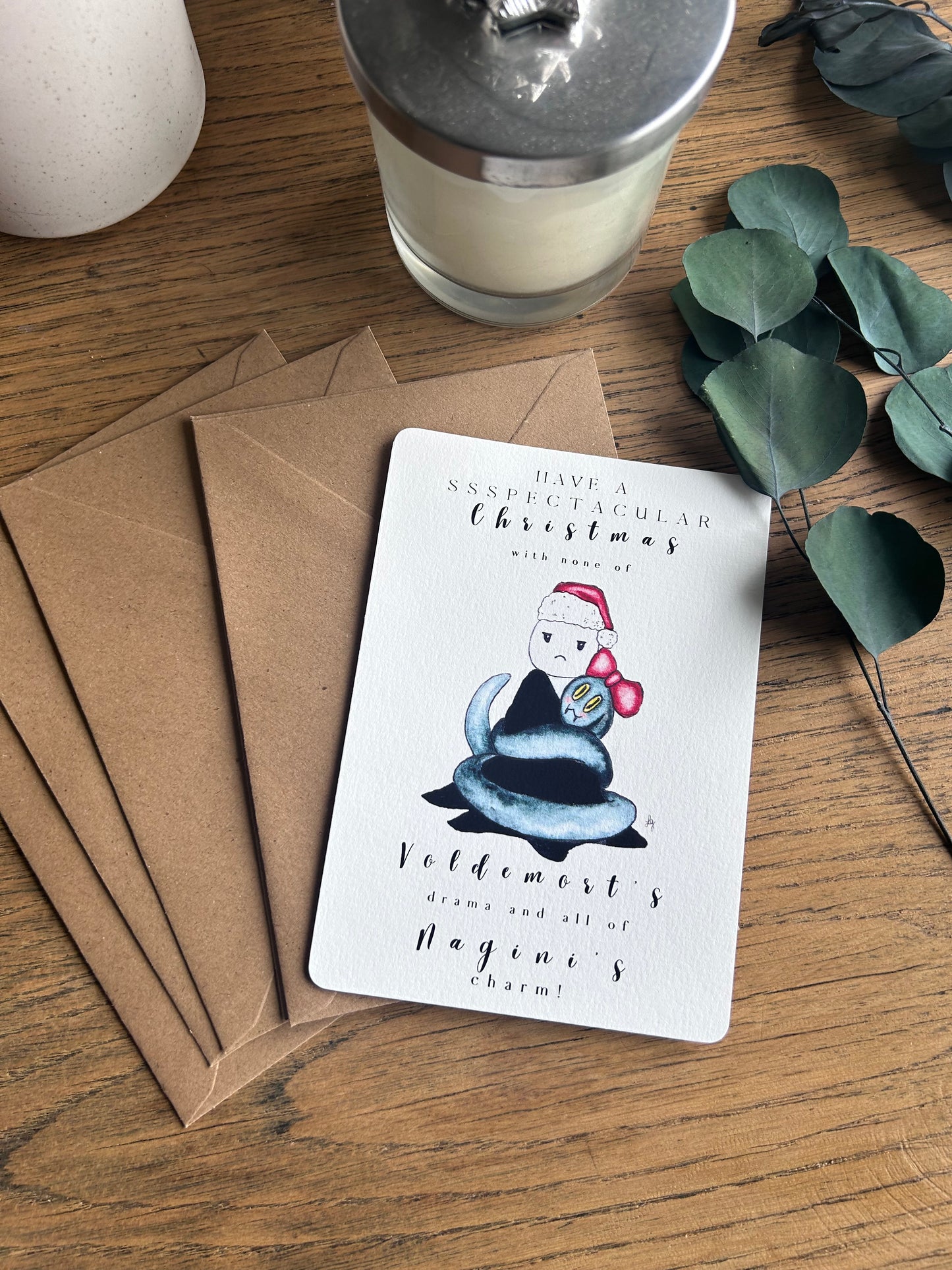 Lot de 5 cartes postales de Noël Harry Potter – Aquarelles FineArt pour un Noël magique