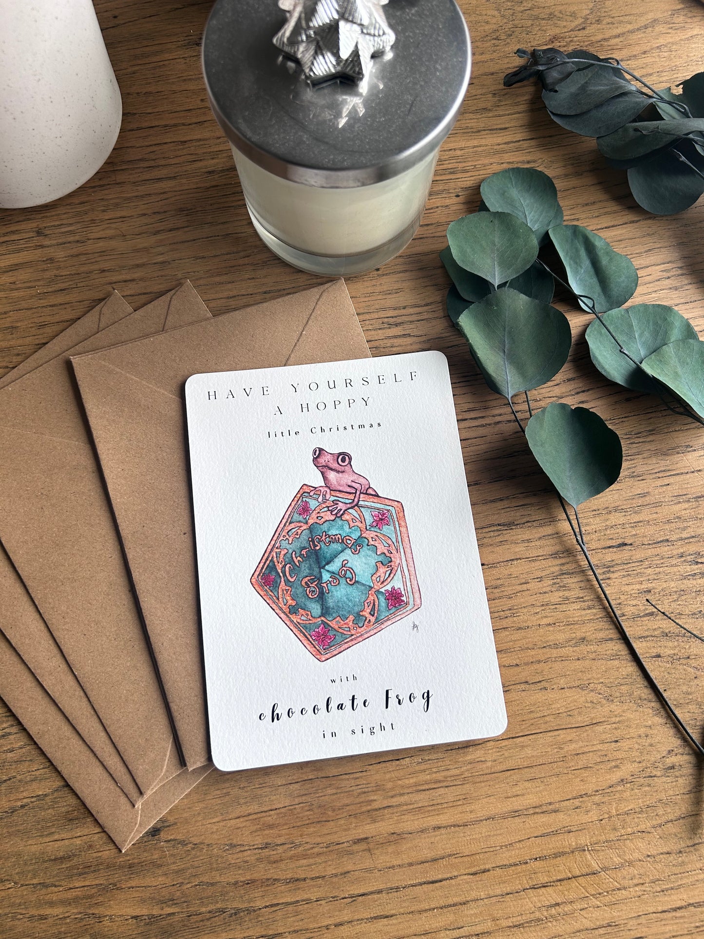 Lot de 5 cartes postales de Noël Harry Potter – Aquarelles FineArt pour un Noël magique