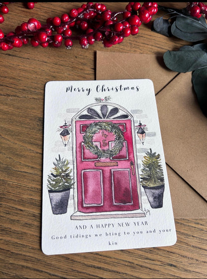 Lot de 5 cartes postales de Noël cocooning – Aquarelles FineArt pour des fêtes douces et féeriques