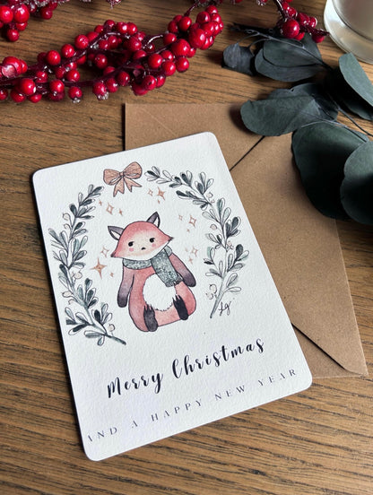 Lot de 5 cartes postales de Noël cocooning – Aquarelles FineArt pour des fêtes douces et féeriques