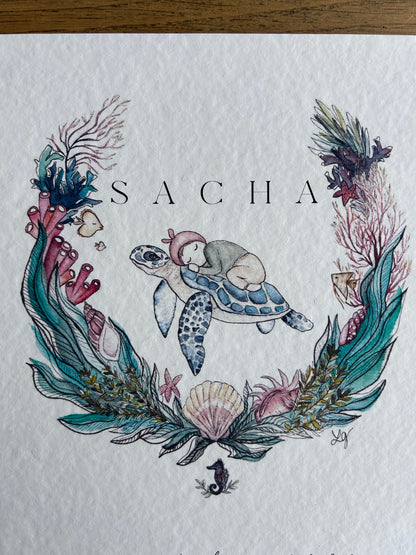 Affiche de Naissance Tortue
