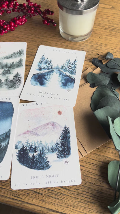 Lot de 9 cartes postales de Noël – Magie & Paysages enchantés